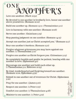 Scripture verses showing how we ought to love one another.