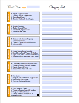 Digital Meal Plan from The Organized Homeschool Life Planner