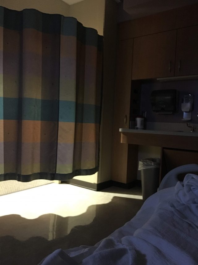 hospital room at night