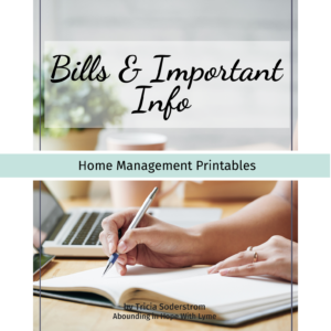 Bills & Important Info Printables