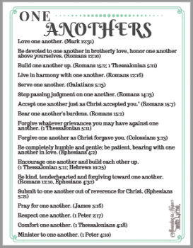 Printable One Another Scriptures